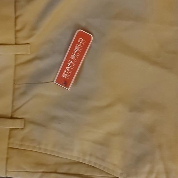 Van Heusen Mens Tan Flat Front Tan Khakis - Picture 2 of 5